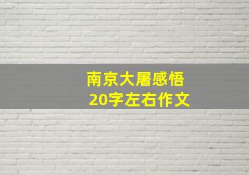 南京大屠感悟20字左右作文