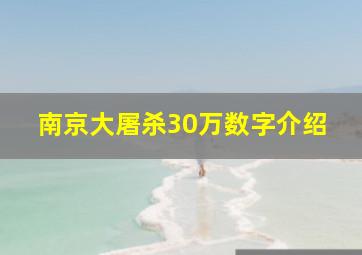 南京大屠杀30万数字介绍