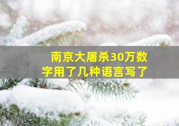 南京大屠杀30万数字用了几种语言写了