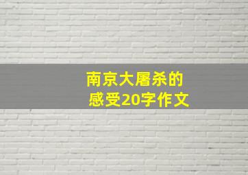 南京大屠杀的感受20字作文