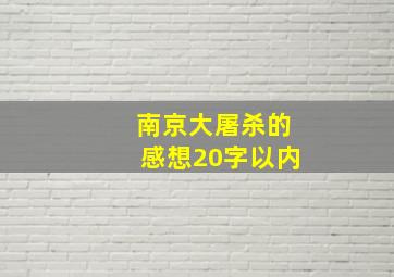 南京大屠杀的感想20字以内