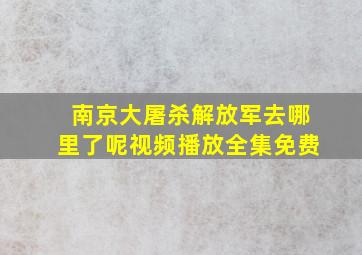 南京大屠杀解放军去哪里了呢视频播放全集免费