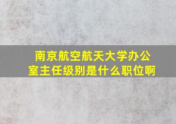 南京航空航天大学办公室主任级别是什么职位啊