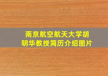 南京航空航天大学胡明华教授简历介绍图片