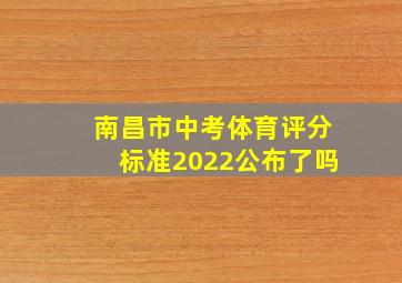 南昌市中考体育评分标准2022公布了吗