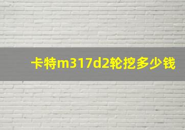 卡特m317d2轮挖多少钱