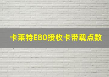 卡莱特E80接收卡带载点数