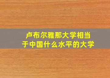 卢布尔雅那大学相当于中国什么水平的大学