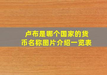 卢布是哪个国家的货币名称图片介绍一览表