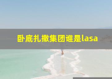 卧底扎撒集团谁是lasa