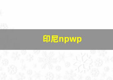 印尼npwp