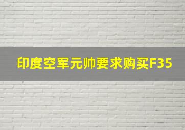 印度空军元帅要求购买F35