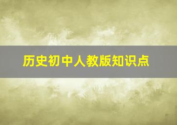 历史初中人教版知识点