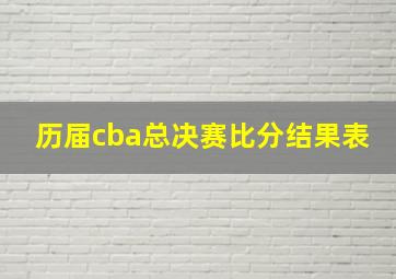 历届cba总决赛比分结果表