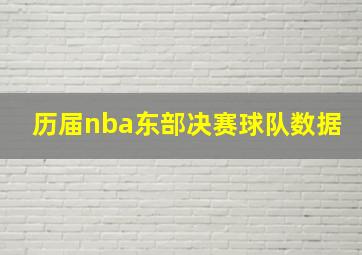 历届nba东部决赛球队数据