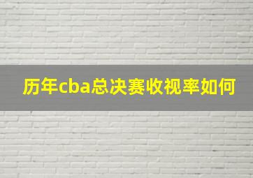 历年cba总决赛收视率如何