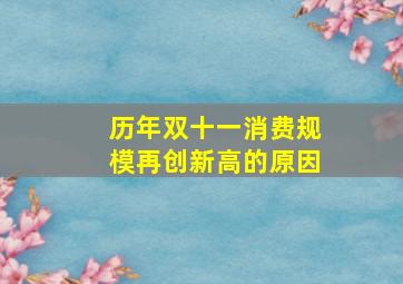 历年双十一消费规模再创新高的原因