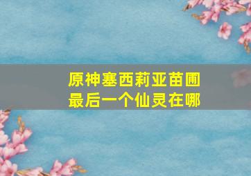 原神塞西莉亚苗圃最后一个仙灵在哪