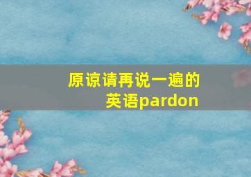 原谅请再说一遍的英语pardon