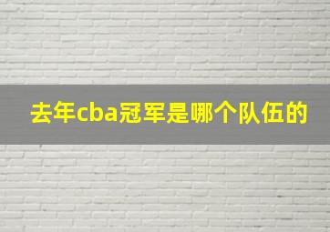 去年cba冠军是哪个队伍的