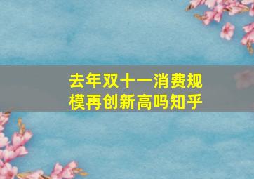 去年双十一消费规模再创新高吗知乎