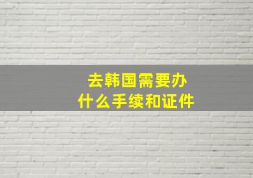 去韩国需要办什么手续和证件