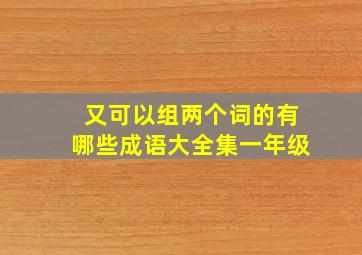 又可以组两个词的有哪些成语大全集一年级