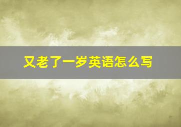 又老了一岁英语怎么写