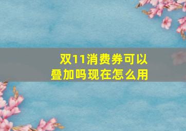 双11消费券可以叠加吗现在怎么用