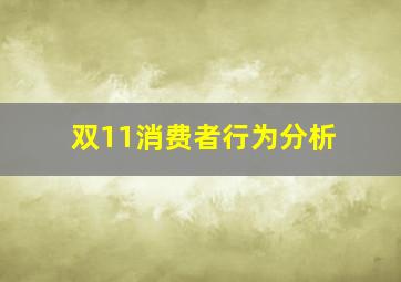 双11消费者行为分析