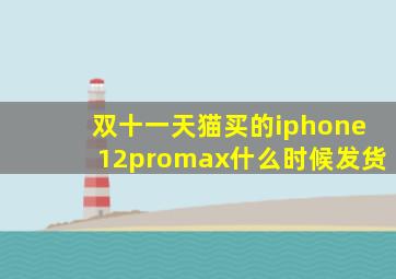 双十一天猫买的iphone12promax什么时候发货