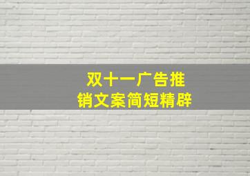 双十一广告推销文案简短精辟