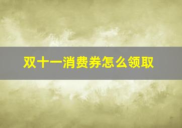 双十一消费券怎么领取