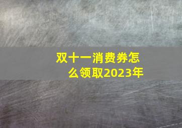 双十一消费券怎么领取2023年