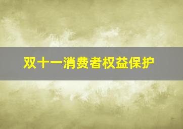 双十一消费者权益保护