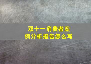 双十一消费者案例分析报告怎么写