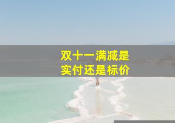 双十一满减是实付还是标价