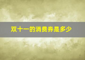 双十一的消费券是多少