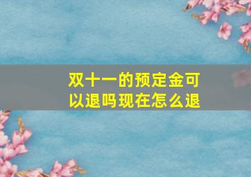 双十一的预定金可以退吗现在怎么退