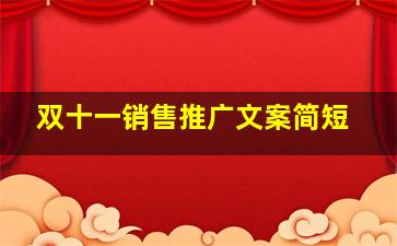 双十一销售推广文案简短