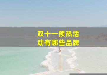 双十一预热活动有哪些品牌