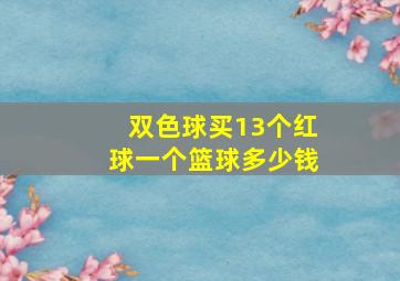 双色球买13个红球一个篮球多少钱