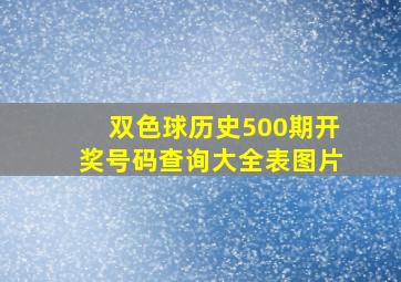 双色球历史500期开奖号码查询大全表图片