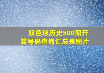 双色球历史500期开奖号码查询汇总表图片