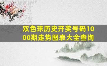 双色球历史开奖号码1000期走势图表大全查询