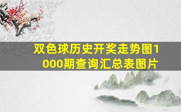 双色球历史开奖走势图1000期查询汇总表图片