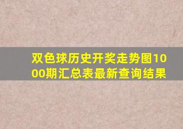 双色球历史开奖走势图1000期汇总表最新查询结果