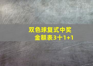 双色球复式中奖金额表3十1+1