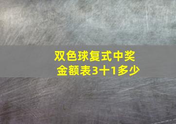 双色球复式中奖金额表3十1多少