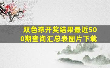 双色球开奖结果最近500期查询汇总表图片下载